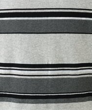 PZFJE17290 GEORGES RECH(ジョルジュ・レッシュ) スキッパーカラーマルチボーダーミラノリブニット ライトグレー系