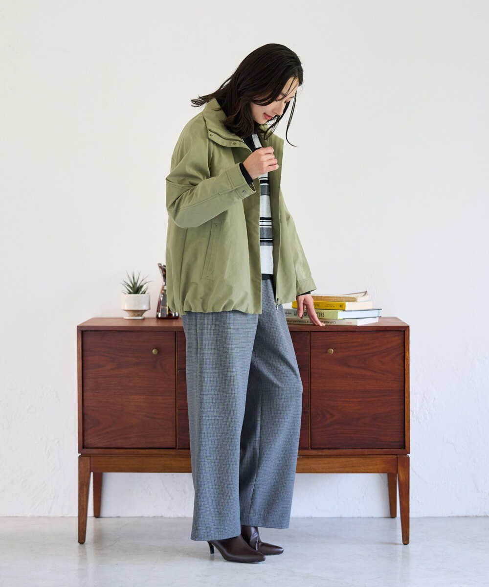 PZFJE17290 GEORGES RECH(ジョルジュ・レッシュ) スキッパーカラーマルチボーダーミラノリブニット ライトグレー系