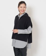 PZFJS17230 GEORGES RECH(ジョルジュ・レッシュ) ハーフジップ片畦ニットベスト ブルー