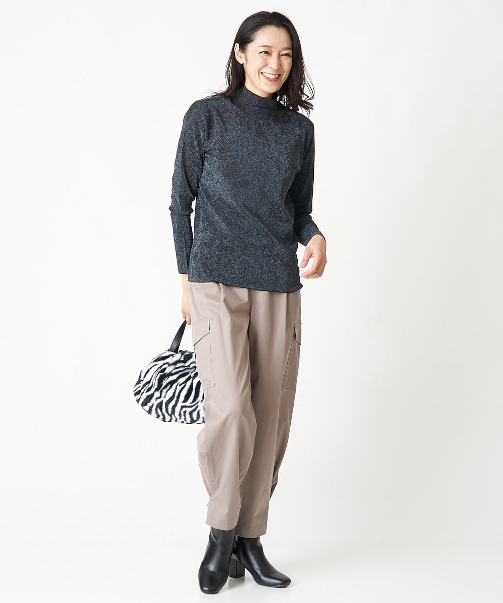PZFJS39230 GEORGES RECH(ジョルジュ・レッシュ) プレーディングラメハイネックニット アイボリー