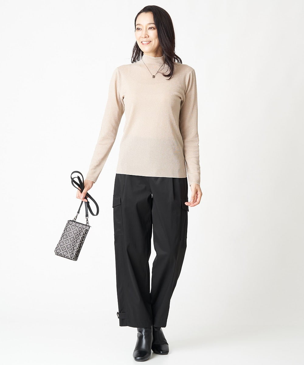 PZFJS39230 GEORGES RECH(ジョルジュ・レッシュ) プレーディングラメハイネックニット アイボリー