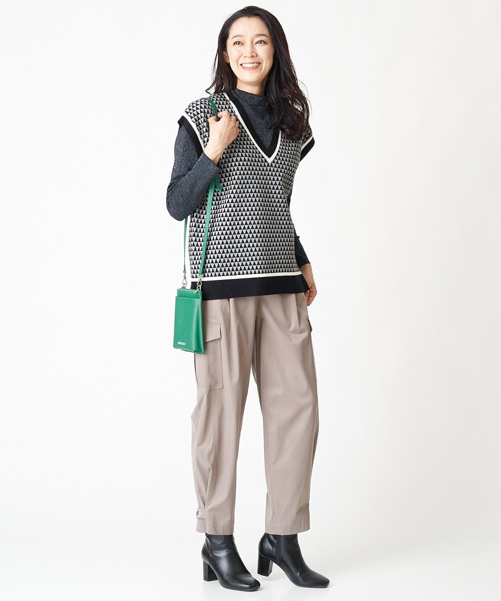 PZFJS39230 GEORGES RECH(ジョルジュ・レッシュ) プレーディングラメハイネックニット アイボリー