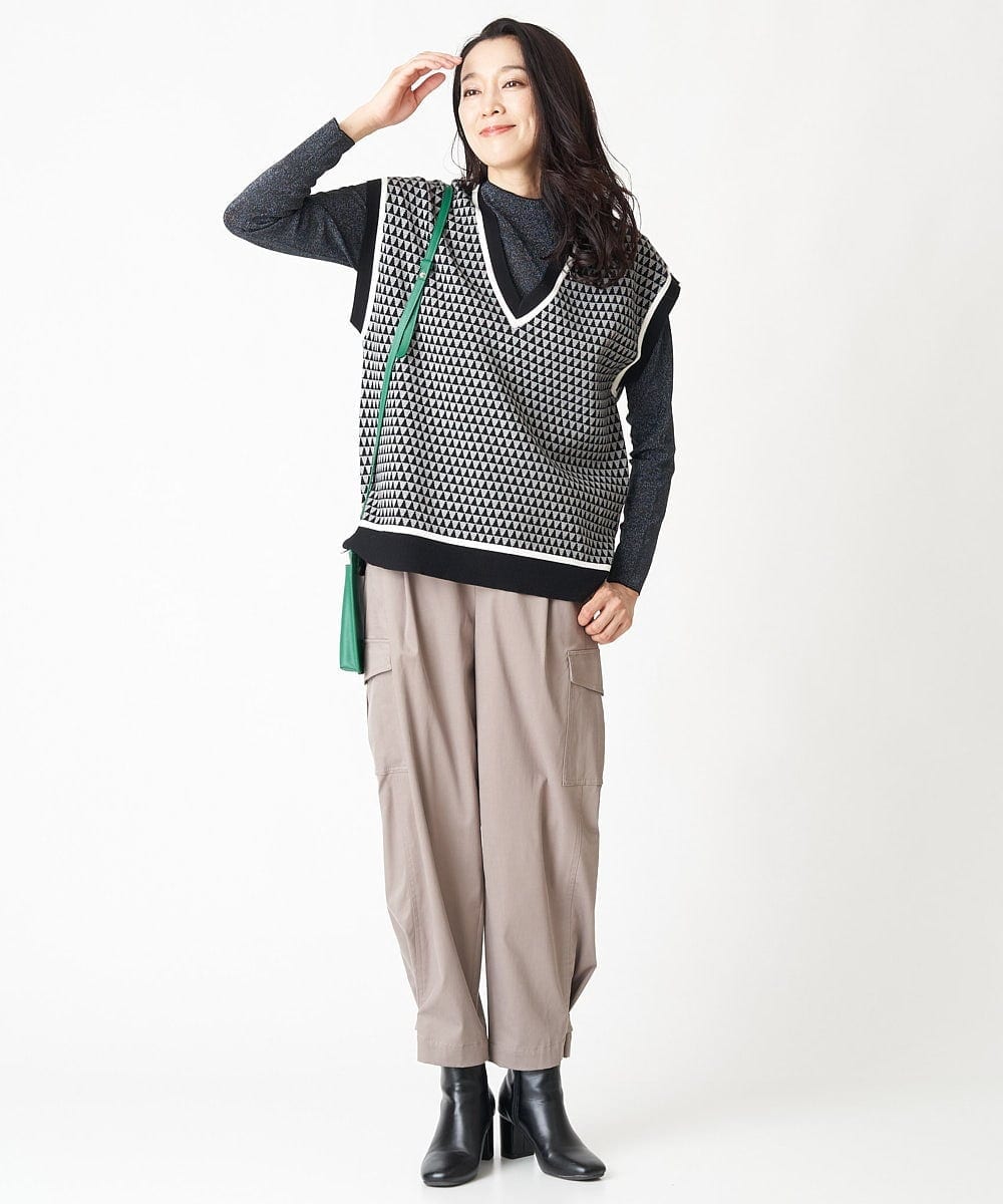 PZFJS39230 GEORGES RECH(ジョルジュ・レッシュ) プレーディングラメハイネックニット アイボリー