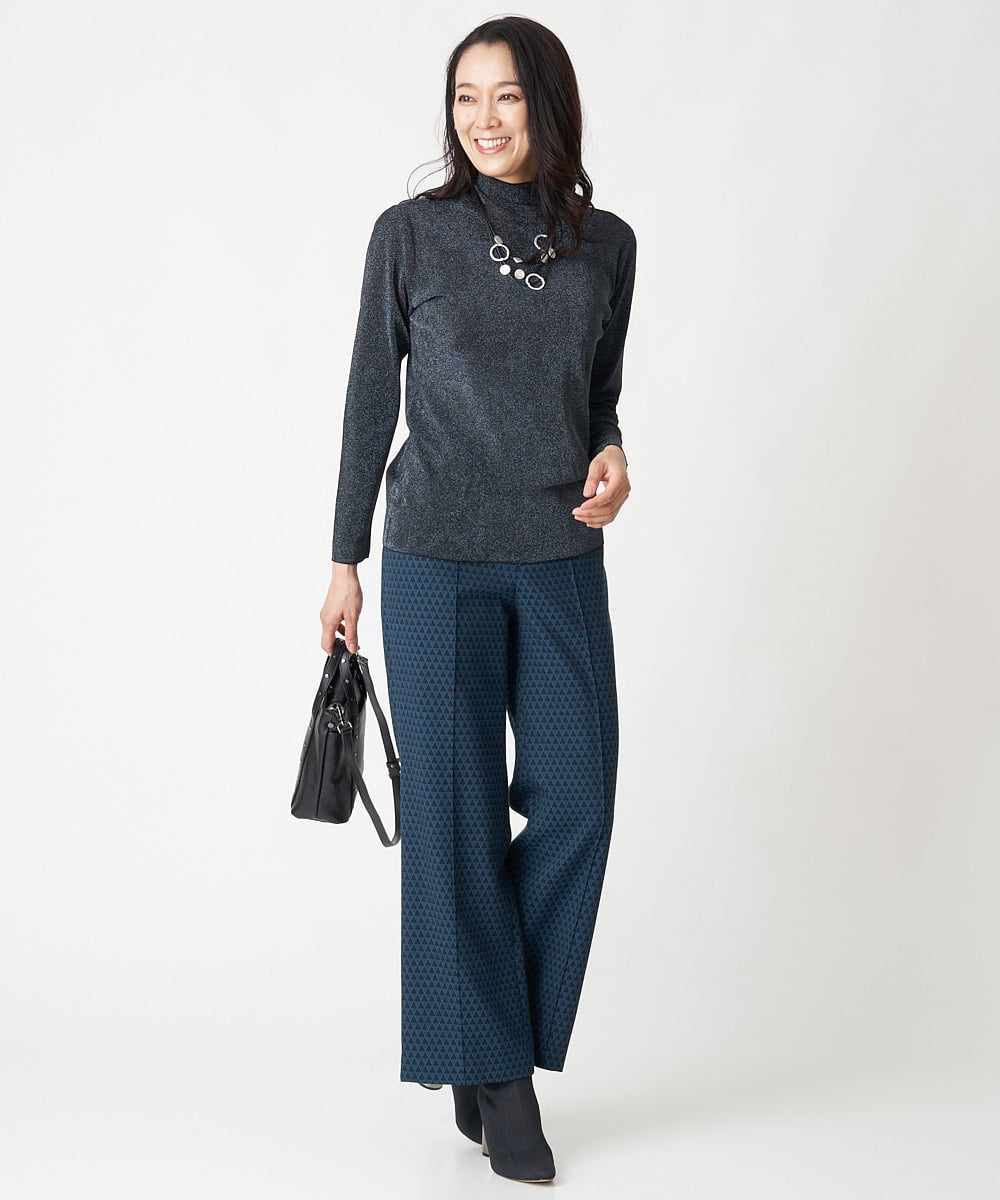 PZFJS39230 GEORGES RECH(ジョルジュ・レッシュ) プレーディングラメハイネックニット アイボリー