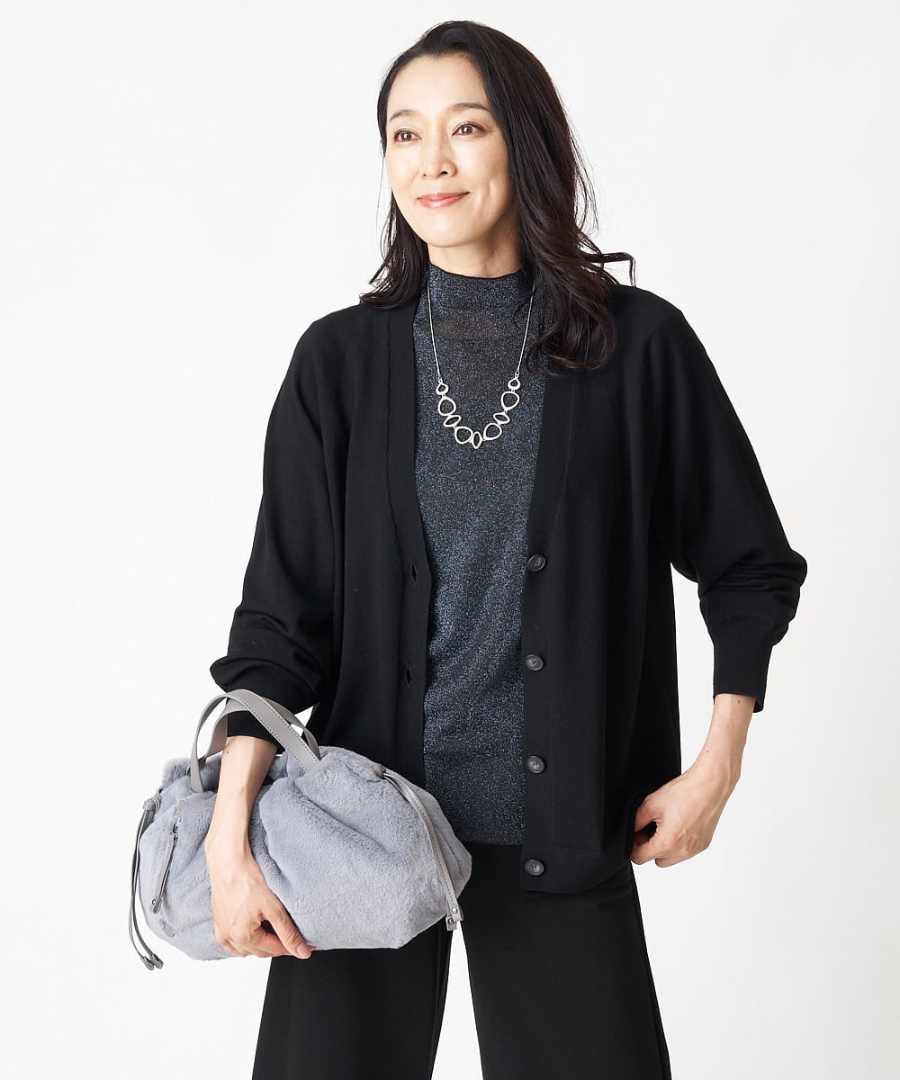 PZFJS39230 GEORGES RECH(ジョルジュ・レッシュ) プレーディングラメハイネックニット アイボリー