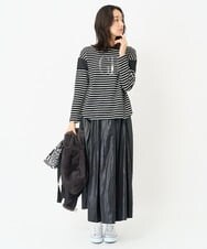 PZHAB23390 GEORGES RECH(ジョルジュ・レッシュ)  [日本製]エコソフトレザーギャザースカート ブラック