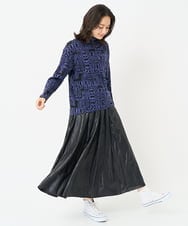 PZHAB23390 GEORGES RECH(ジョルジュ・レッシュ)  [日本製]エコソフトレザーギャザースカート ブラック