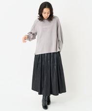 PZHAB23390 GEORGES RECH(ジョルジュ・レッシュ)  [日本製]エコソフトレザーギャザースカート ブラック