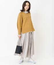 PZHAB23390 GEORGES RECH(ジョルジュ・レッシュ)  [日本製]エコソフトレザーギャザースカート ブラック
