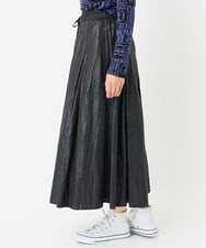 PZHAB23390 GEORGES RECH(ジョルジュ・レッシュ)  [日本製]エコソフトレザーギャザースカート ブラック