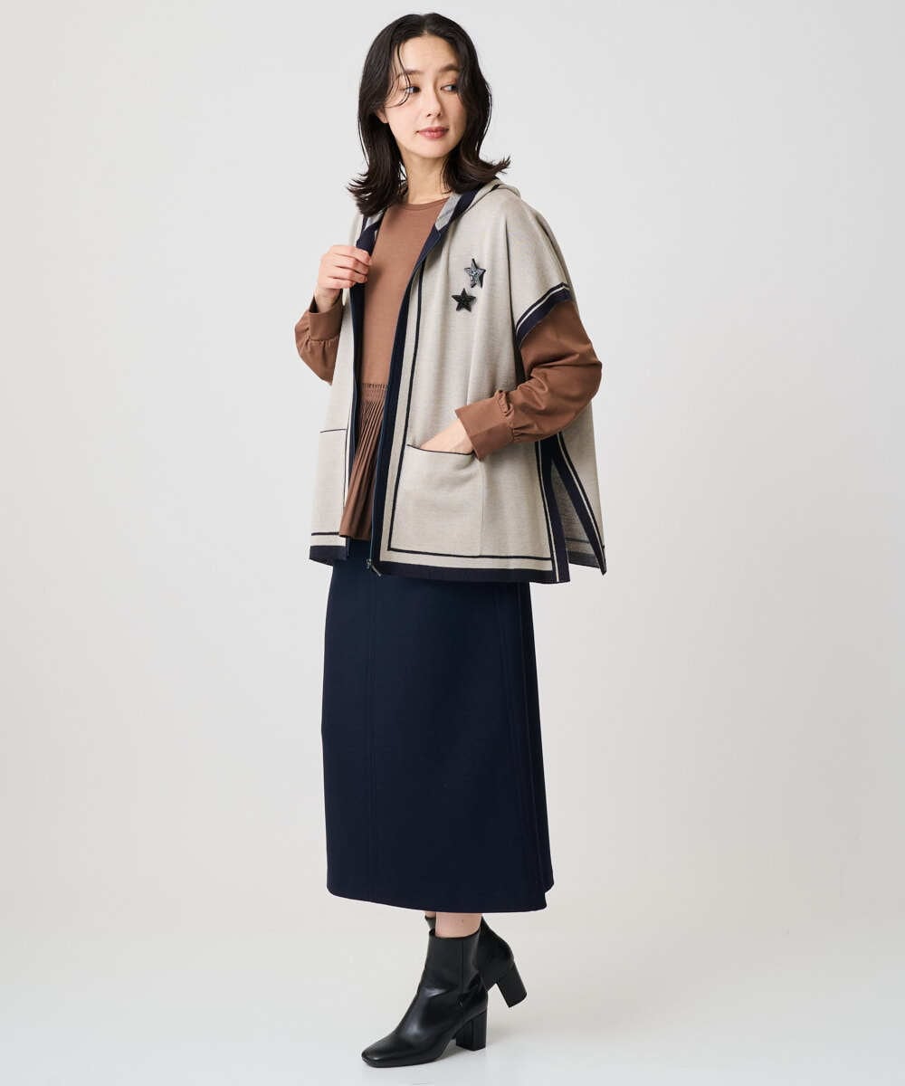PZHAD01230 GEORGES RECH(ジョルジュ・レッシュ) ストレッチダンボールセミタイトスカート ブラック