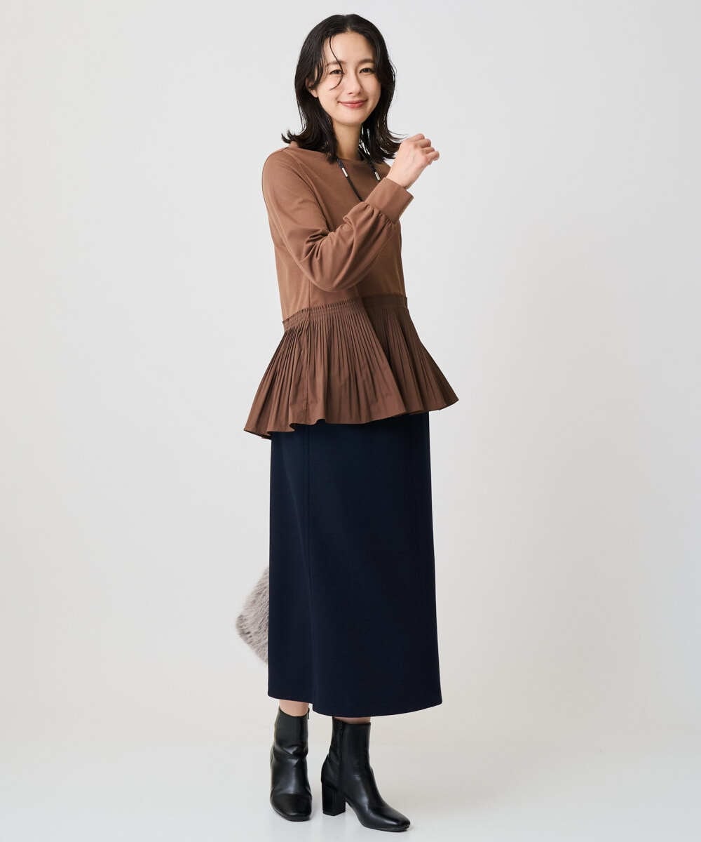 PZHAD01230 GEORGES RECH(ジョルジュ・レッシュ) ストレッチダンボールセミタイトスカート ブラック