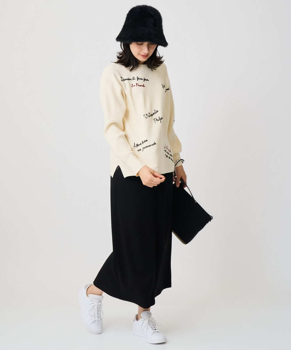 PZHAD01230 GEORGES RECH(ジョルジュ・レッシュ) ストレッチダンボールセミタイトスカート ブラック