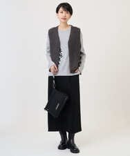 PZHAD01230 GEORGES RECH(ジョルジュ・レッシュ) ストレッチダンボールセミタイトスカート ブラック