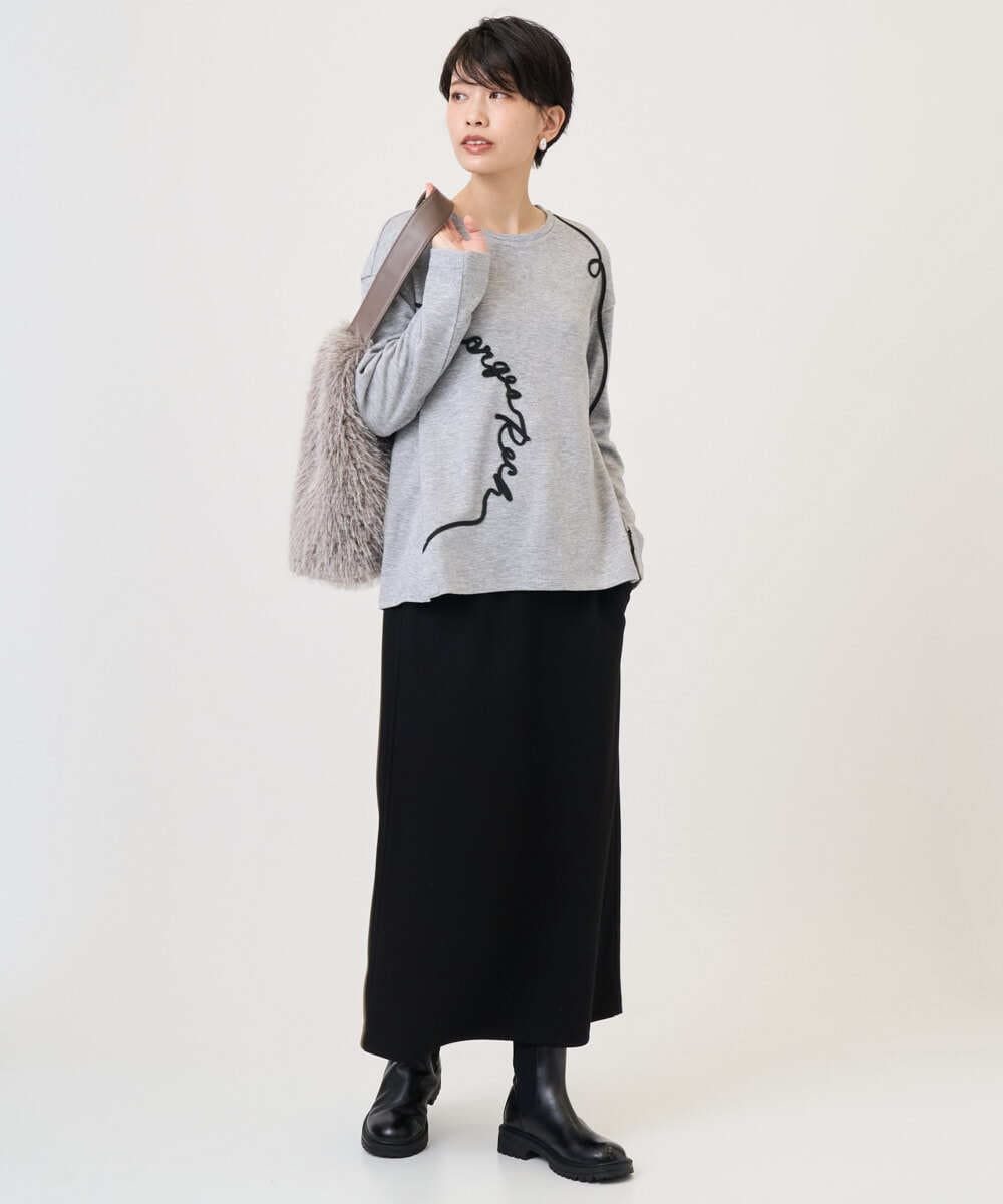 PZHAD01230 GEORGES RECH(ジョルジュ・レッシュ) ストレッチダンボールセミタイトスカート ブラック