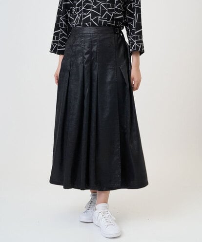 PZHAD40330 GEORGES RECH フェイクレザーランダムタックスカート