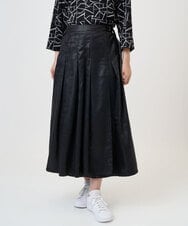 PZHAD40330 GEORGES RECH(ジョルジュ・レッシュ) フェイクレザーランダムタックスカート ブラック