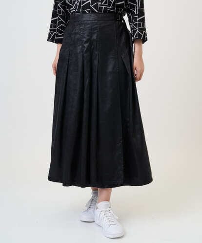 PZHAD40330 GEORGES RECH フェイクレザーランダムタックスカート