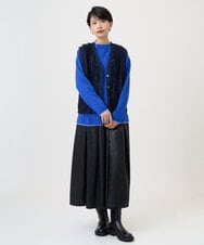 PZHAD40330 GEORGES RECH(ジョルジュ・レッシュ) フェイクレザーランダムタックスカート ブラック