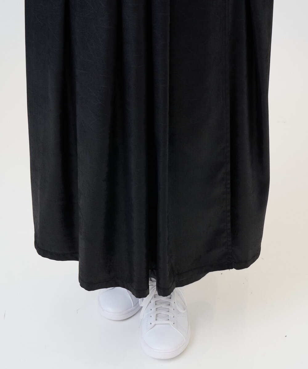 PZHAD40330 GEORGES RECH(ジョルジュ・レッシュ) フェイクレザーランダムタックスカート ブラック