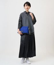 PZHAD40330 GEORGES RECH(ジョルジュ・レッシュ) フェイクレザーランダムタックスカート ブラック