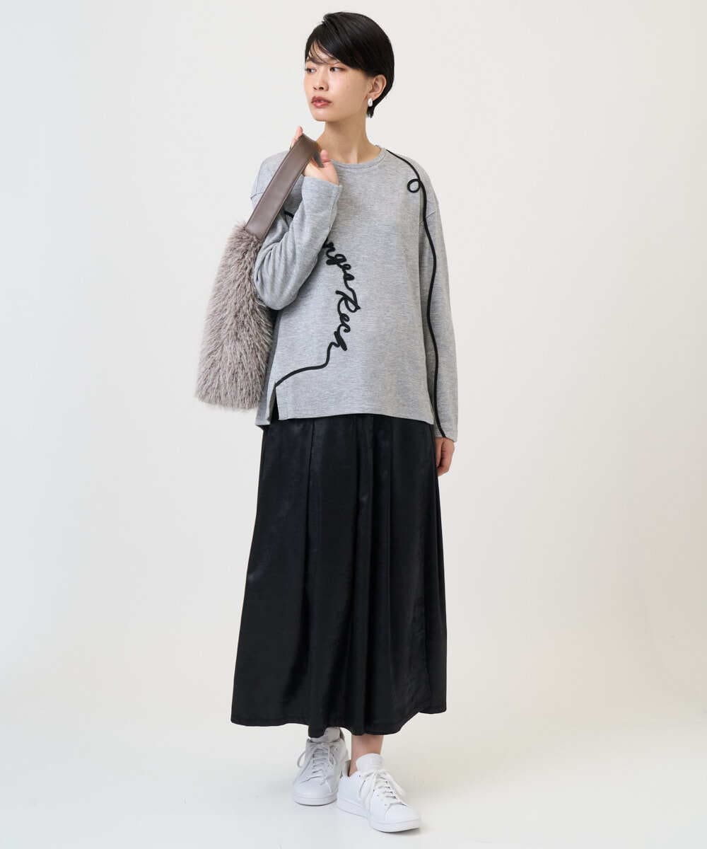 PZHAD40330 GEORGES RECH(ジョルジュ・レッシュ) フェイクレザーランダムタックスカート ブラック