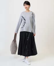 PZHAD40330 GEORGES RECH(ジョルジュ・レッシュ) フェイクレザーランダムタックスカート ブラック