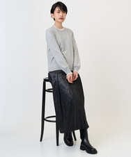 PZHAD40330 GEORGES RECH(ジョルジュ・レッシュ) フェイクレザーランダムタックスカート ブラック