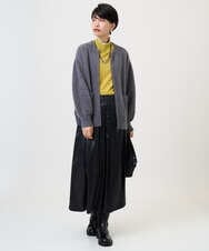 PZHAD40330 GEORGES RECH(ジョルジュ・レッシュ) フェイクレザーランダムタックスカート ブラック