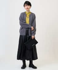 PZHAD40330 GEORGES RECH(ジョルジュ・レッシュ) フェイクレザーランダムタックスカート ブラック