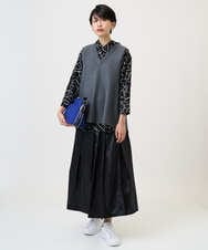 PZHAD40330 GEORGES RECH(ジョルジュ・レッシュ) フェイクレザーランダムタックスカート ブラック