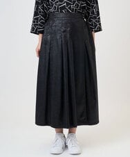 PZHAD40330 GEORGES RECH(ジョルジュ・レッシュ) フェイクレザーランダムタックスカート ブラック
