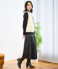 PZHAD40330 GEORGES RECH(ジョルジュ・レッシュ) フェイクレザーランダムタックスカート ブラック