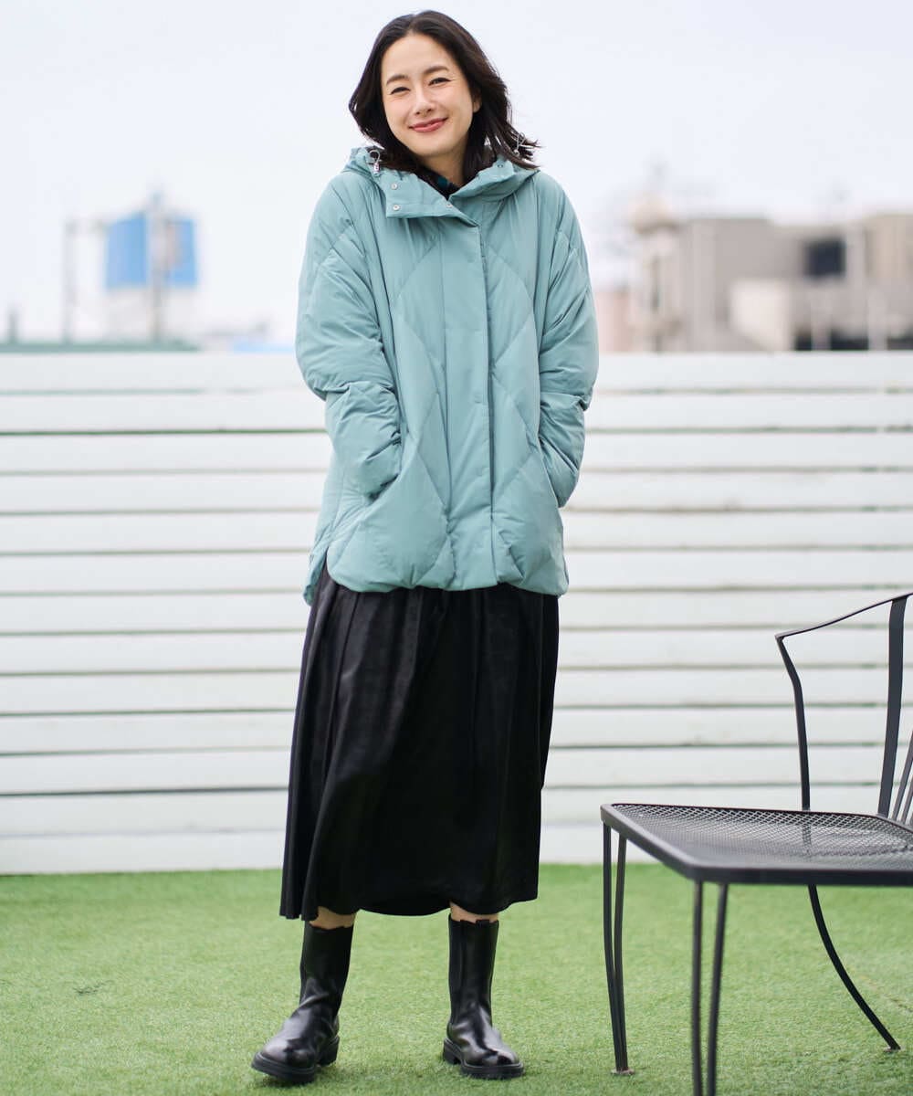 PZHAD40330 GEORGES RECH(ジョルジュ・レッシュ) フェイクレザーランダムタックスカート ブラック