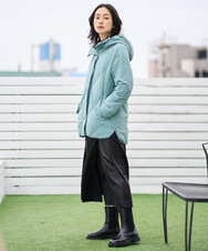 PZHAD40330 GEORGES RECH(ジョルジュ・レッシュ) フェイクレザーランダムタックスカート ブラック