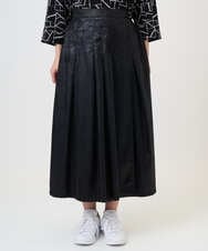 PZHAD40330 GEORGES RECH(ジョルジュ・レッシュ) フェイクレザーランダムタックスカート ブラック