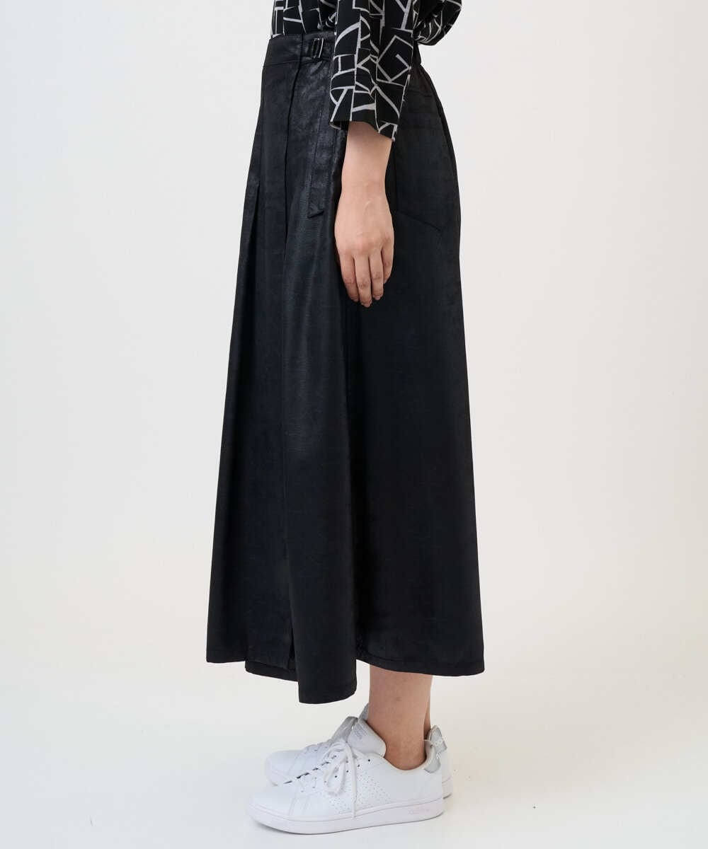 PZHAD40330 GEORGES RECH(ジョルジュ・レッシュ) フェイクレザーランダムタックスカート ブラック