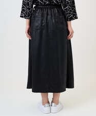 PZHAD40330 GEORGES RECH(ジョルジュ・レッシュ) フェイクレザーランダムタックスカート ブラック