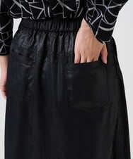 PZHAD40330 GEORGES RECH(ジョルジュ・レッシュ) フェイクレザーランダムタックスカート ブラック