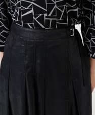 PZHAD40330 GEORGES RECH(ジョルジュ・レッシュ) フェイクレザーランダムタックスカート ブラック