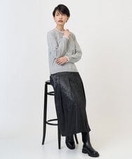 PZHAD40330 GEORGES RECH(ジョルジュ・レッシュ) フェイクレザーランダムタックスカート ブラック