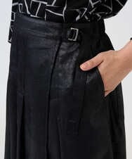 PZHAD40330 GEORGES RECH(ジョルジュ・レッシュ) フェイクレザーランダムタックスカート ブラック