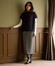 PZHAG44250 GEORGES RECH(ジョルジュ・レッシュ)  [セットアップ対応]モノトーンジャガードニットタイトスカート ブラック