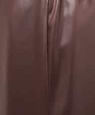 PZHAQ83230 GEORGES RECH(ジョルジュ・レッシュ) 【洗える】レザーライクサテンスカート ブラウン