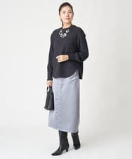 PZHAW45250 GEORGES RECH(ジョルジュ・レッシュ)  [日本製]サテンナローベイカースカート ベージュ
