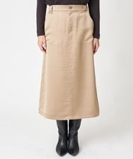 PZHAW45250 GEORGES RECH(ジョルジュ・レッシュ)  [日本製]サテンナローベイカースカート ベージュ