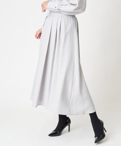 PZHAX37270 GEORGES RECH  [日本製/セットアップ対応]ジョーゼットタックフレアスカート