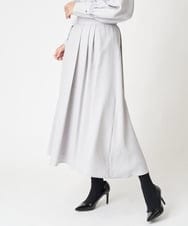 PZHAX37270 GEORGES RECH(ジョルジュ・レッシュ)  [日本製/セットアップ対応]ジョーゼットタックフレアスカート ライトグレー