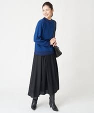 PZHAX37270 GEORGES RECH(ジョルジュ・レッシュ)  [日本製/セットアップ対応]ジョーゼットタックフレアスカート ライトグレー