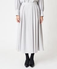 PZHAX37270 GEORGES RECH(ジョルジュ・レッシュ)  [日本製/セットアップ対応]ジョーゼットタックフレアスカート ライトグレー